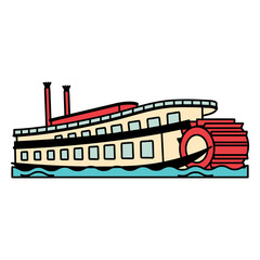 Paddle Steamer: A classic paddle steamer, showcasing iconic design and historical significance, gliding gracefully on the water, a symbol of travel and adventure.