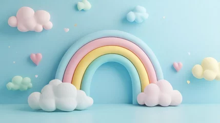 Pastel rainbow and clouds scene (1)