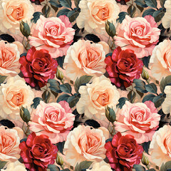 Rose Floral Pattern Seamless Background Seamless Background