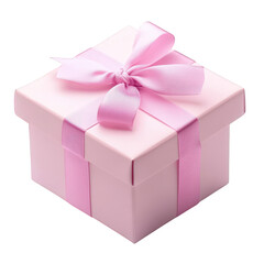 a small elegant pink gift box adorned with a matching ribbon perfect for special occasions such as birthdays or celebrations it symbolizes thoughtfulness and joy in gift-giving