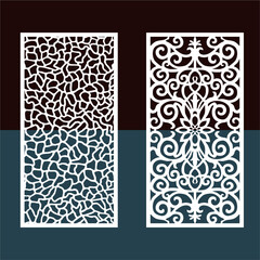 Kitchen and Hall Jali geometric CNC jaali pattern for laser cutting and interior designing vector graphics