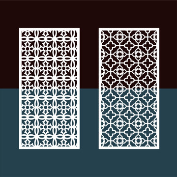 Kitchen and Hall Jali geometric CNC jaali pattern for laser cutting and interior designing vector graphics