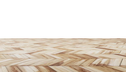 a wooden floor with a herringbone pattern set against a plain white wall creating a clean and modern aesthetic suitable for interior design or architectural purposes