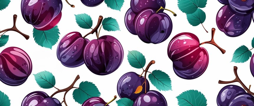 plum pattern on white plain background digital abstract art work illustration design