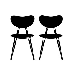 Modern Dining chairs, vectorized furniture, furniture piece