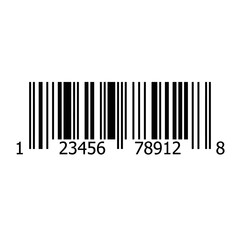 Retail Barcode: A crisp, clear barcode with the code, 123456789128 printed below on a minimalist.