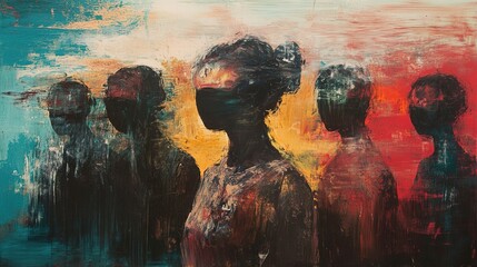 Masked Figures: An Abstract Group Portrait