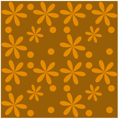 brown pattern with flowers and circles
