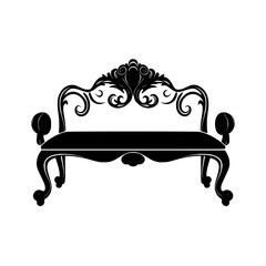 Victorian Dining bench, vectorized furniture, furniture piece