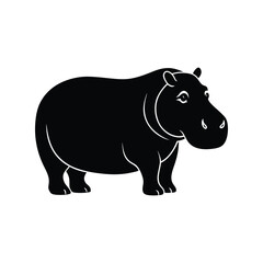 Beautiful hippopotamus vector art illustration