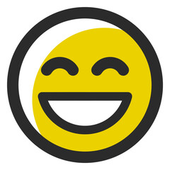 Radiant Smile Icon: A vibrant emoji, radiating pure joy, perfect for expressing happiness and positivity in a clear, modern, and eye-catching design.