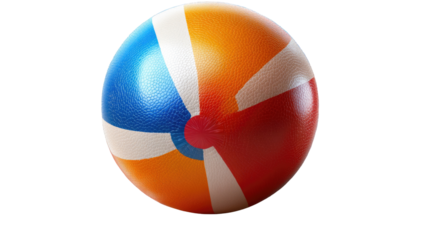 Colorful Beach Ball: Vibrant beach ball, a symbol of summer fun and carefree leisure, ready for seaside play or a playful day.