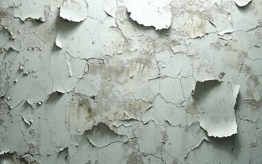 Obraz premium Aged, weathered wall with peeling paint and handprints