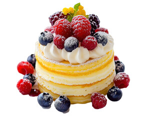 Chocolate Cake With Whipped Cream And Fruits