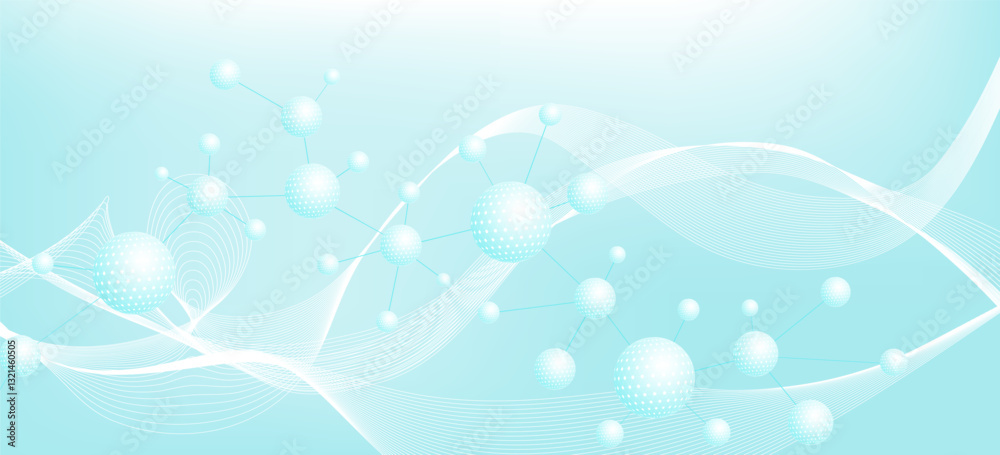 Wall mural molecular structure dna, atom, neurons. science concept for your design. connected lines with dots. 