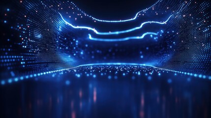 Cybersecurity Technology and Digital Data Protection with Padlock and Network Connections in Dark Blue Background