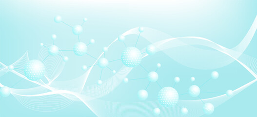 Molecular structure DNA, atom, neurons. Science concept for your design. Connected lines with dots. Medical, technology, chemistry, science background. illustration