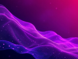 Flowing Purple and Pink Dotted Waves, Abstract Digital Background