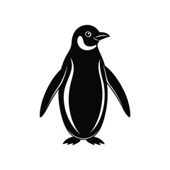  Cute pengune  vector art illustration