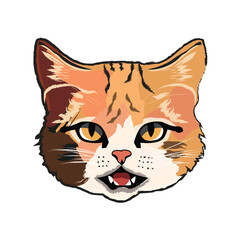 cute cat hand drawing vector