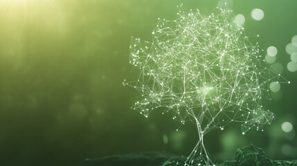 Abstract digital tree, interconnected nodes