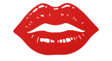 Scarlet lips with smooth contours for beauty and confidence, transparent background