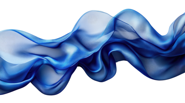 Flowing Azure: An abstract composition of a gracefully flowing, light, transparent azure fabric, evoking movement and elegance.