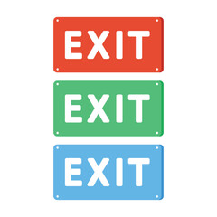 Exit symbol information in case of emergency vector illustration