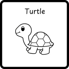 Animals Coloring E Book for Kid - turtle