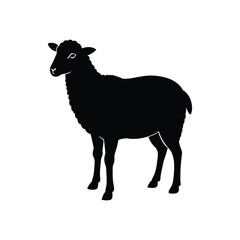  Cute sheep silhouette vector art illustration