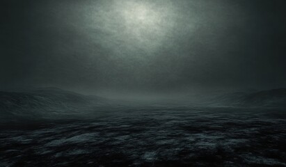 Dark Stone Display Background for Product Showcase on Empty Stage with Textured Black Rock Surface