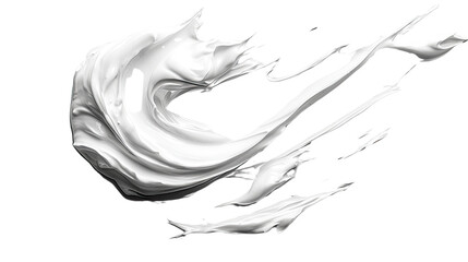 Fototapeta premium Swirls of Cream: A dynamic splash of smooth, glossy white cream, captured mid-motion, showcasing fluid textures and aesthetic form.