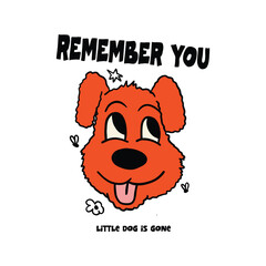 cute dog face cartoon illustration