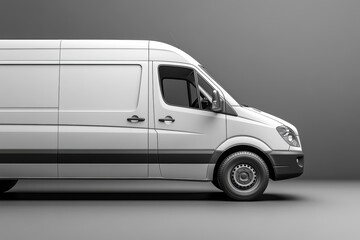 Blank White Delivery Van Profile - Modern Commercial Vehicle