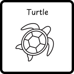 Obraz premium Animals Coloring E Book for Kid - turtle