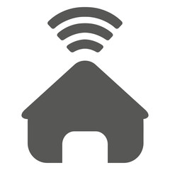 Smart Home Connectivity Icon: A sleek and modern graphic representation of a home connected to wireless network, embodying the concept of smart home technology and interconnected living. 