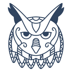 Intricate Owl Illustration: A detailed illustration of an owl showcases a sophisticated and contemporary graphic design, ideal for designs needing a touch of wisdom and elegance.