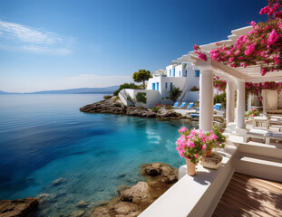 Generated image　海辺の町