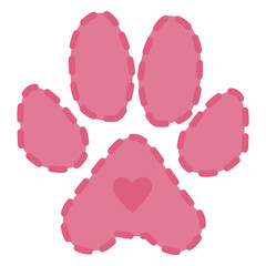Paw Prints of Affection: A charming illustration presents a pink paw print, elegantly adorned with a heart symbol, symbolizing the bond of love and companionship with our beloved pets.