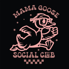 Mama Goose Social Club  Checkered Motherhood T-shirt Design