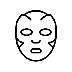 Fototapeta premium Face mask icon, skincare concept, minimal design, black outline