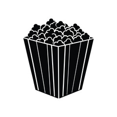 popcorn is a wide silhouette vector art illustration
