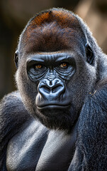 Obraz premium Silverback gorilla portrait,head shot