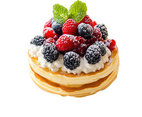 Chocolate Cake With Whipped Cream And Fruits
