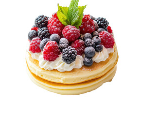 Chocolate Cake With Whipped Cream And Fruits