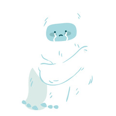 Lonely Yeti's Tears: An illustration of a sad yeti, its expression reflecting profound loneliness and sorrow. The figure, rendered in soft colors, sits huddled, tears streaming down.