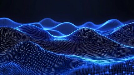 Abstract representation of digital waves in blue tones, creating a serene atmosphere with a futuristic feel