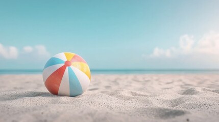 Obraz premium Close-Up of a Deflating Beach Ball on Sandy Shoreline at Sunset