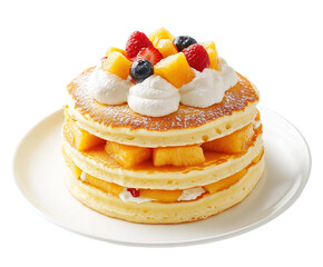 Chocolate Cake With Whipped Cream And Fruits