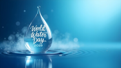 A banner image related to world water day, world water day 2025 is written inside a drop of water